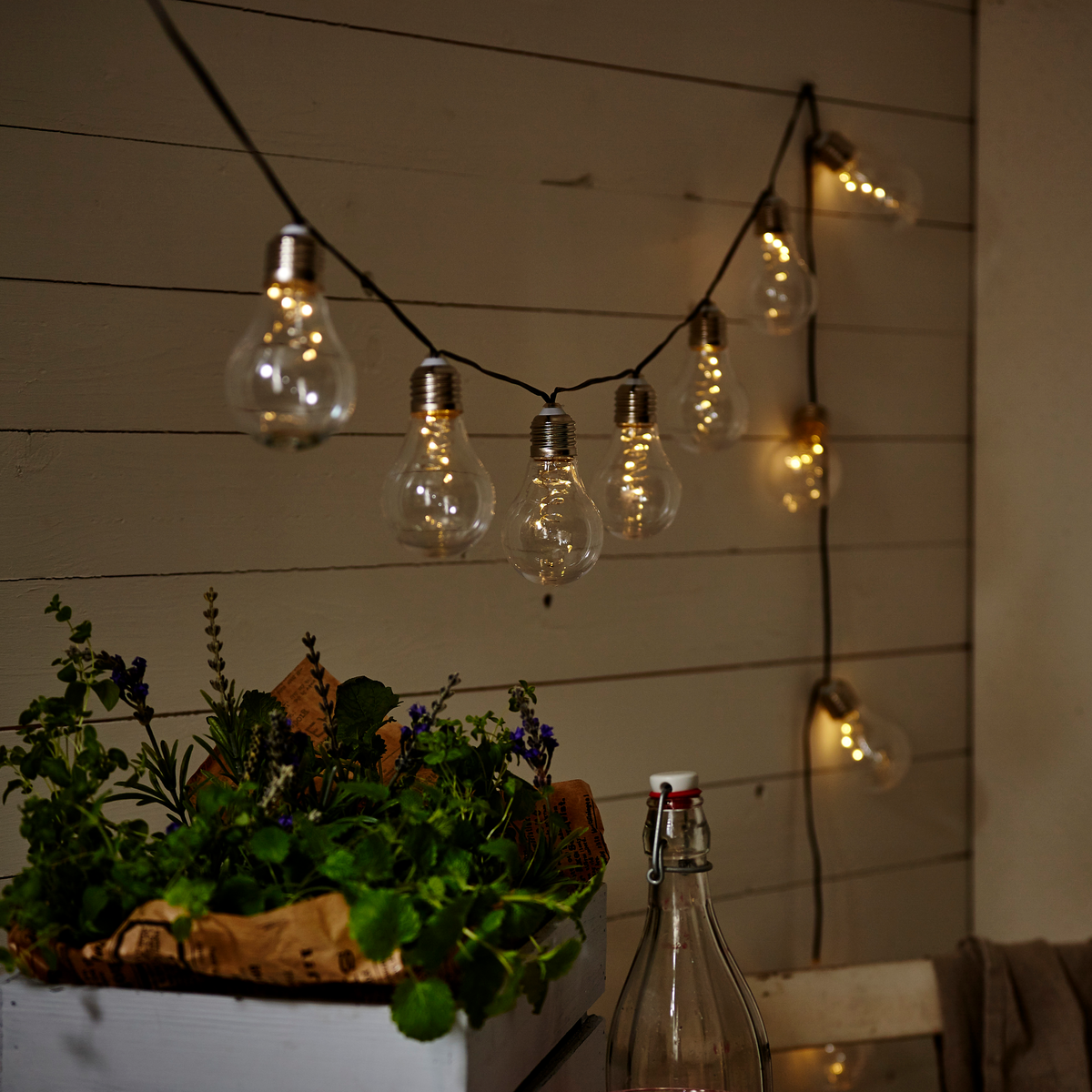 LED- Solarkette ''Glow'', 10-tlg., klar, 190x10cm, Solarbetrieben, outdoor