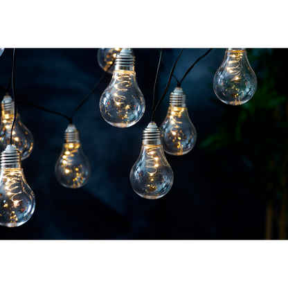 LED- Solarkette ''Glow'', 10-tlg., klar, 190x10cm, Solarbetrieben, outdoor