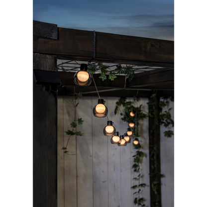 LED- Solarkette ''Smoky'', 10-tlg, klar, 70x8cm, 2m Kabel, Solarbetrieben, outdoor