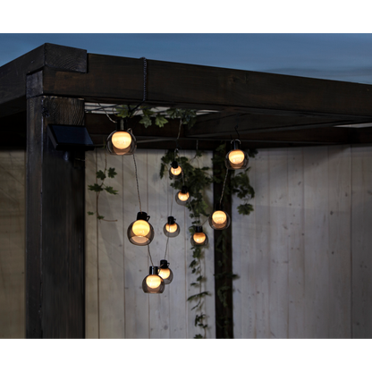 LED- Solarkette ''Smoky'', 10-tlg, klar, 70x8cm, 2m Kabel, Solarbetrieben, outdoor