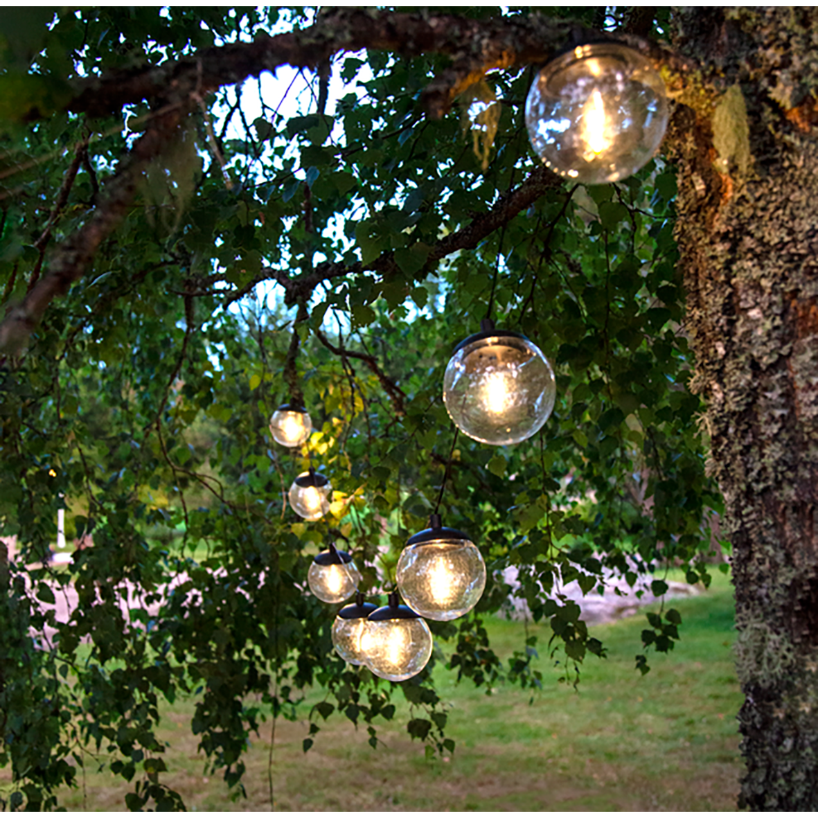 LED-Solarlichterkette ''Globe'' 8-teilig, 170cm Kabel, solarbetrieben, warmweiß