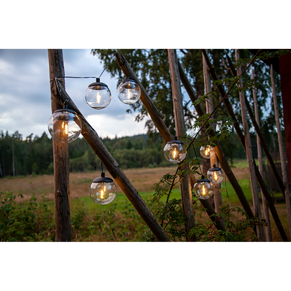 LED-Solarlichterkette ''Globe'' 8-teilig, 170cm Kabel, solarbetrieben, warmweiß