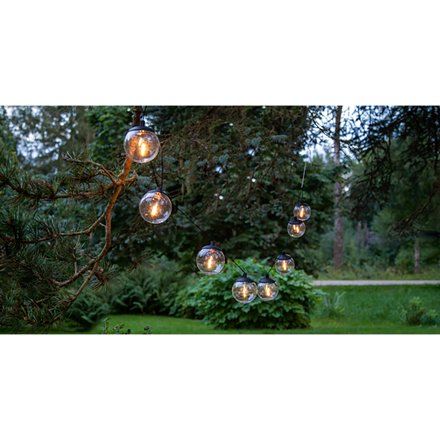 LED-Solarlichterkette ''Globe'' 8-teilig, 170cm Kabel, solarbetrieben, warmweiß