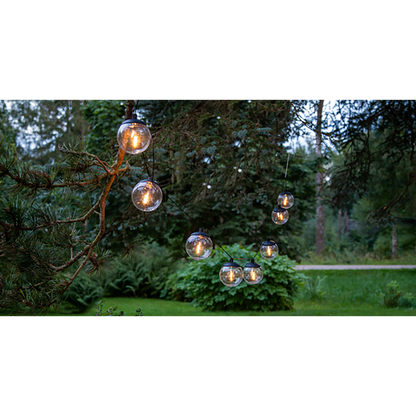 LED-Solarlichterkette ''Globe'' 8-teilig, 170cm Kabel, solarbetrieben, warmweiß