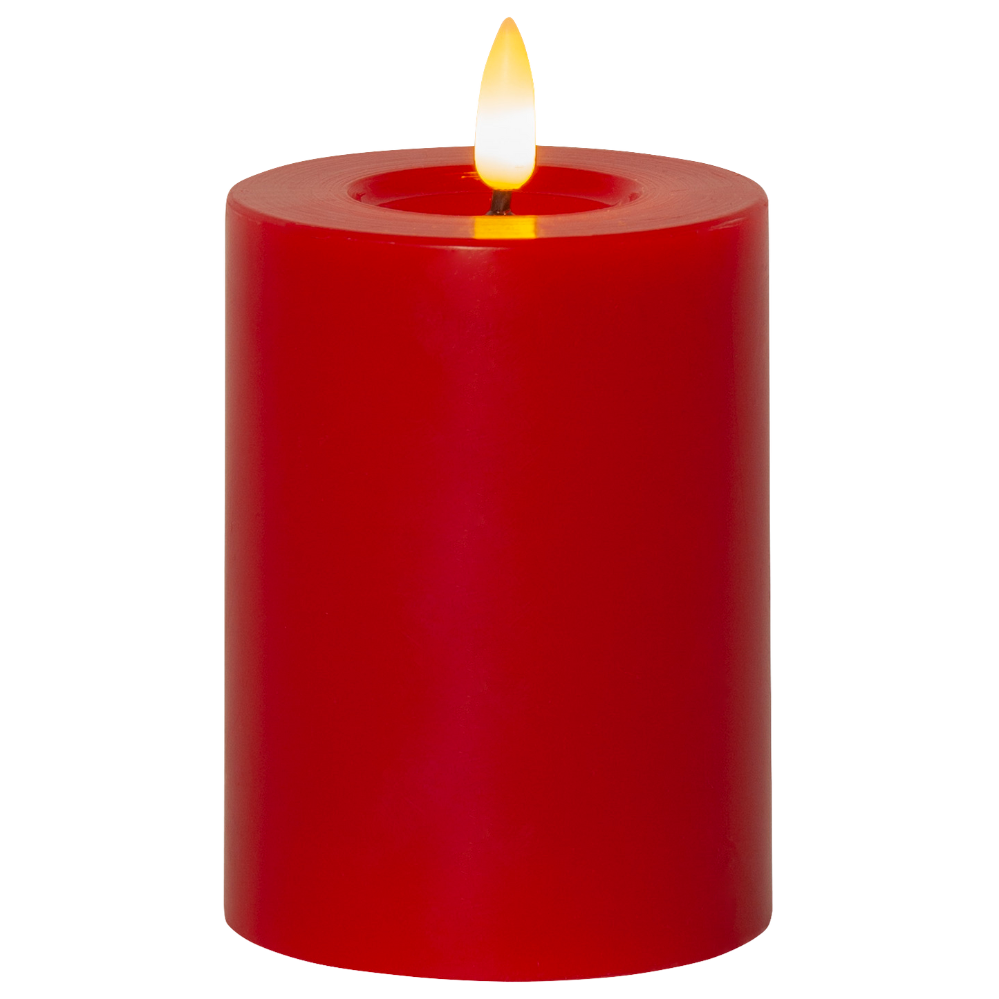 LED Wachskerze ''Flamme Flow'', rot, 12,5x7,5cm, naturgetreue Flamme