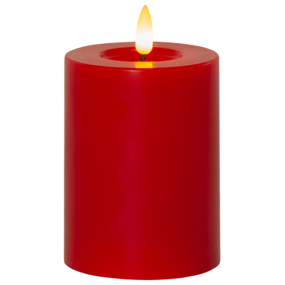 LED Wachskerze ''Flamme Flow'', rot, 12,5x7,5cm, naturgetreue Flamme