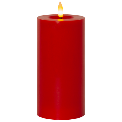 LED Wachskerze ''Flamme Flow'', rot, 17x7,5cm, naturgetreue Flamme