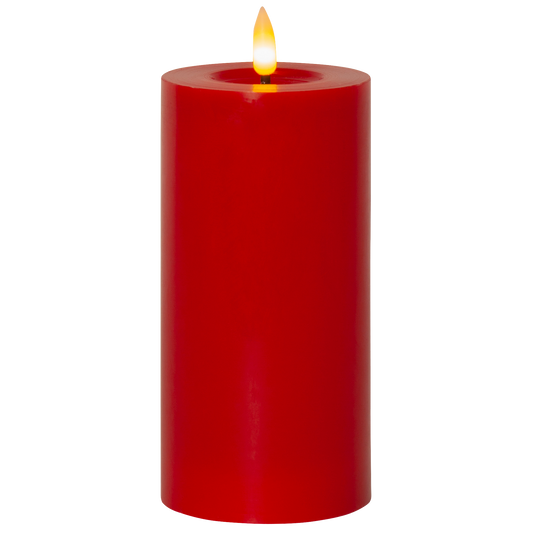LED Wachskerze ''Flamme Flow'', rot, 17x7,5cm, naturgetreue Flamme