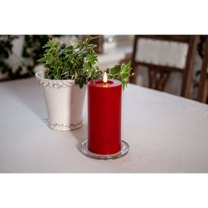 LED Wachskerze ''Flamme Flow'', rot, 17x7,5cm, naturgetreue Flamme