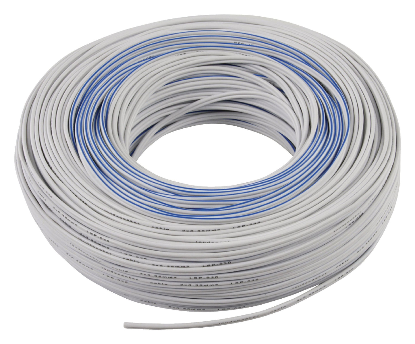 Valueline Lautsprecherkabel auf Rolle 2x 0.35 mm² 100 m Weiss