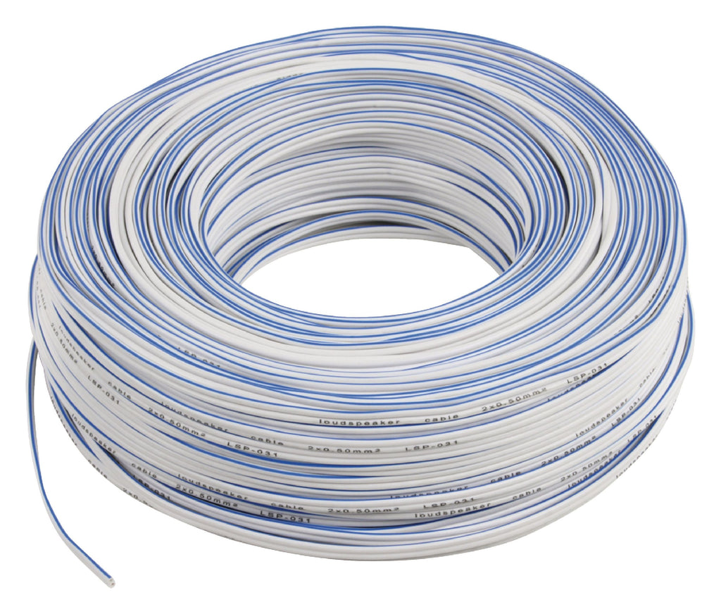 Valueline Lautsprecherkabel auf Rolle 2x 0.50 mm² 100 m Weiss