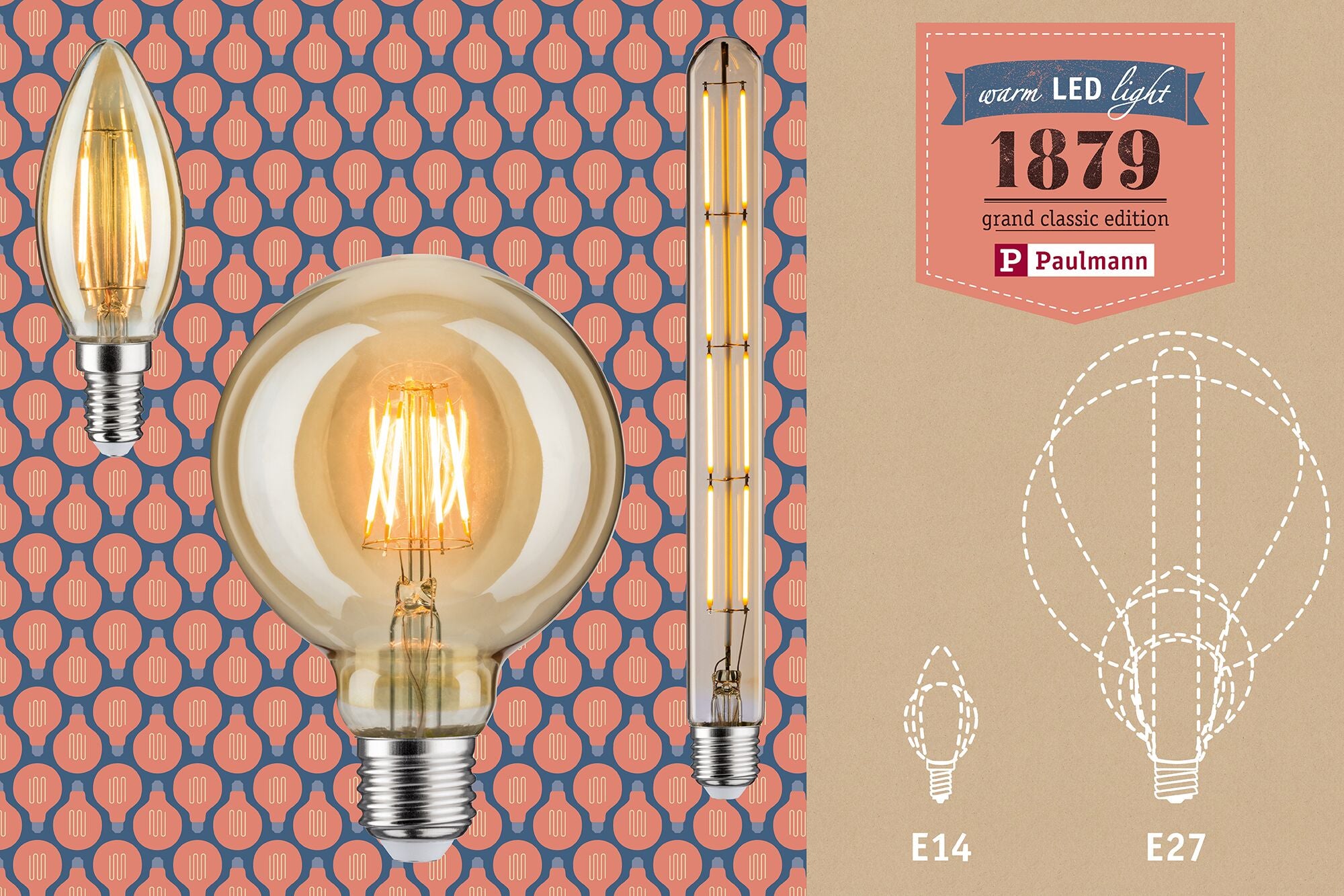 Paulmann 1879 Filament 230V LED Kolben 3 Step Dim 3-Step-Dim  470lm 6W 1800K dimmbar Gold