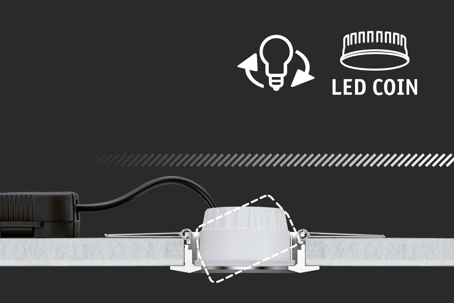 Paulmann LED Einbauleuchte Cole 3er-Set 3-Step-Dim Coin IP44 rund 88mm  Coin 3x6W 3x470lm 230V dimmbar 2700K Weiß