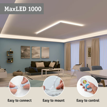 Paulmann MaxLED 1000 LED Strip Warmweiß Basisset 1,5m   11W 1100lm/m 128 LEDs/m 2700K 30VA