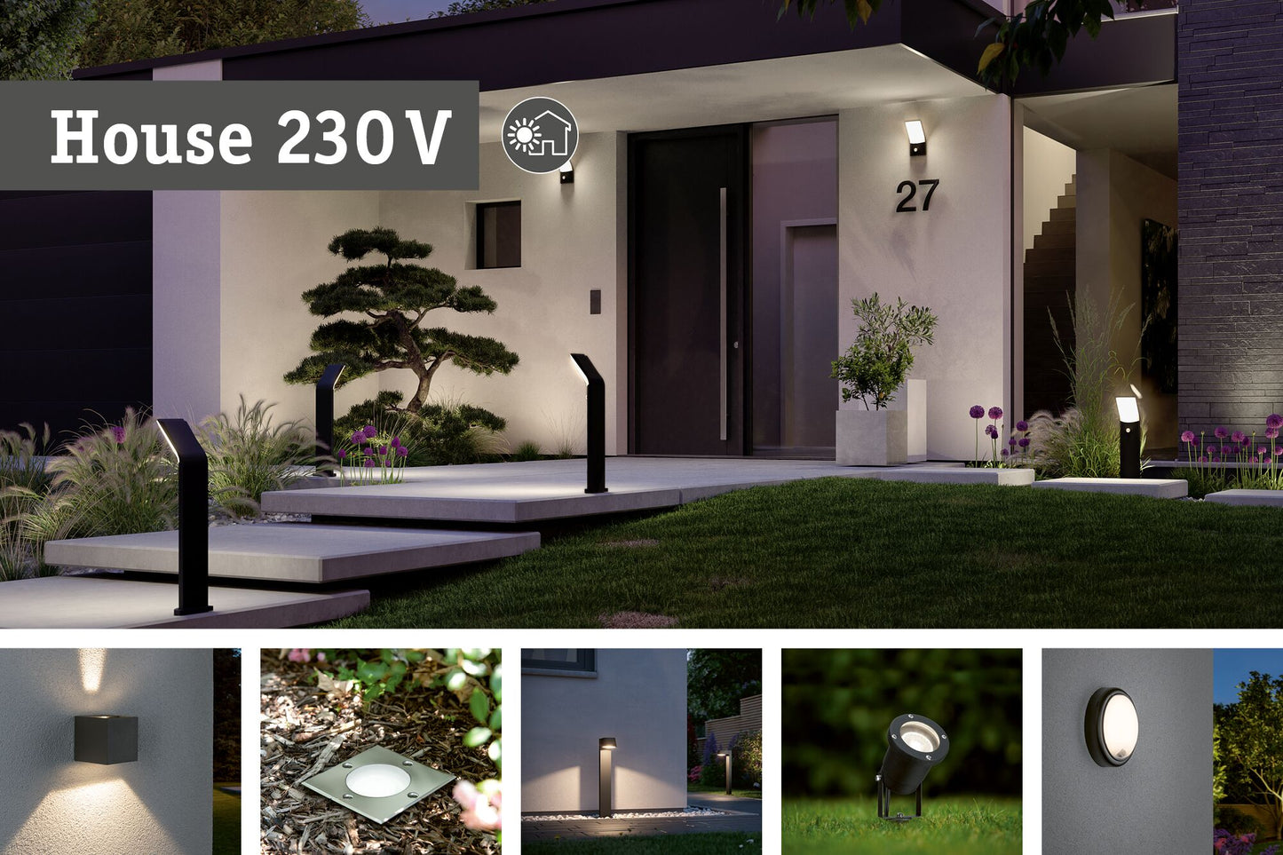 Paulmann LED Pollerleuchte Merano Dämmerungsgesteuerter Bewegungsmelder (HF) IP44  910mm 3000K 14W 850lm 230V  Anthrazit  Aluminium