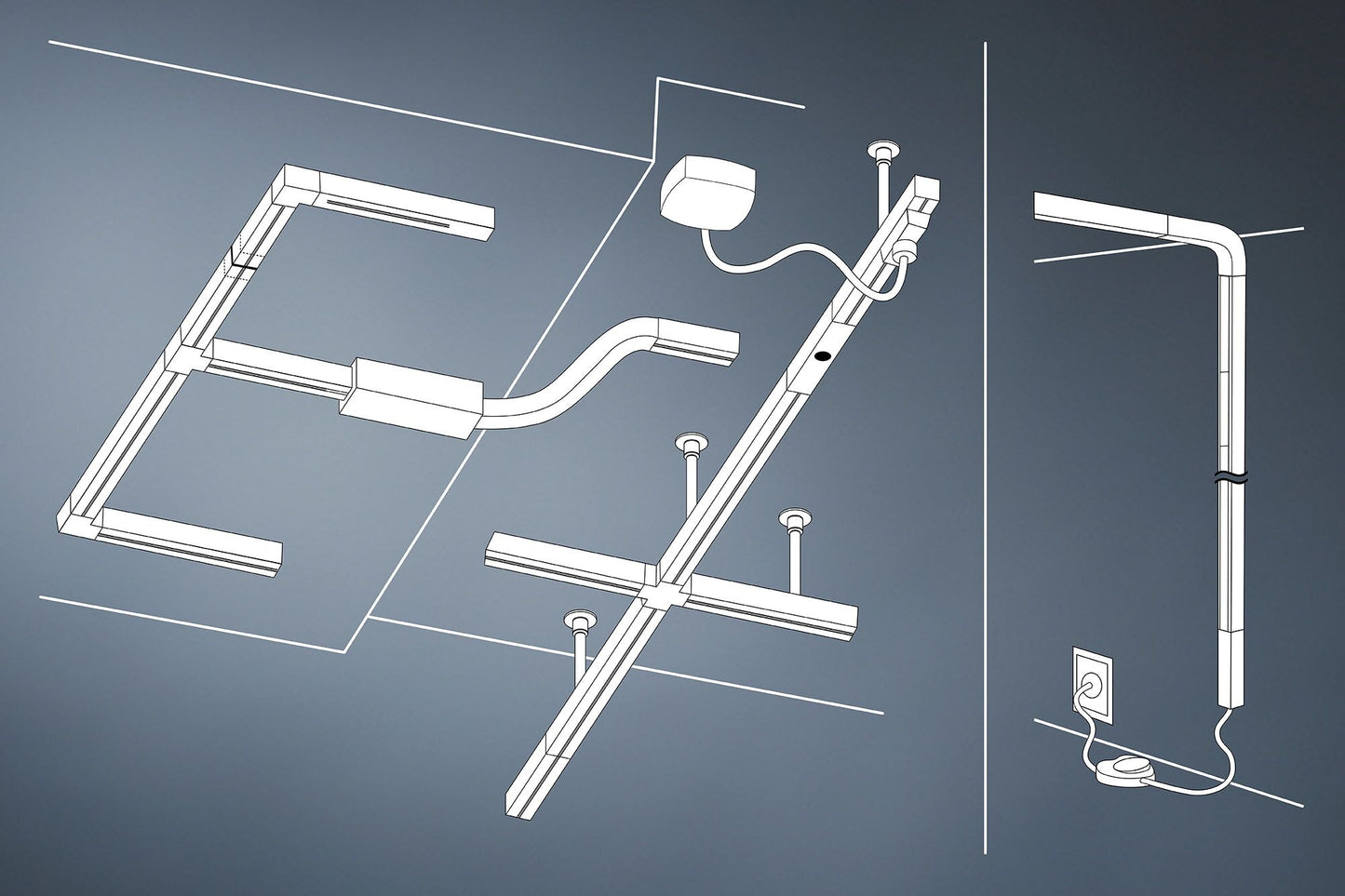 Paulmann URail Pendel 2Easy E27  max. 20W  dimmbar 230V Signalweiß