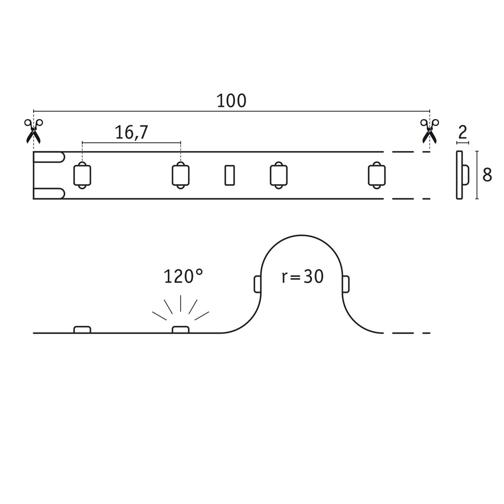 Paulmann Pro Strip LED Strip Silver P25  LED grün 5m   20W 300lm/m 60 LEDs/m
