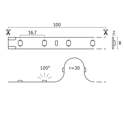 Paulmann Pro Strip LED Strip Silver P25 827 5m   20W 400lm/m 60 LEDs/m 2700K