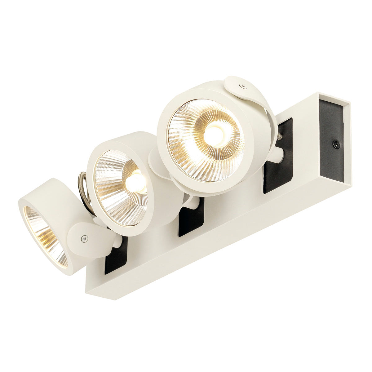SLV KALU LED 3 Wand- und Deckenleuchte, weiss/schwarz, 3000K, 24°
