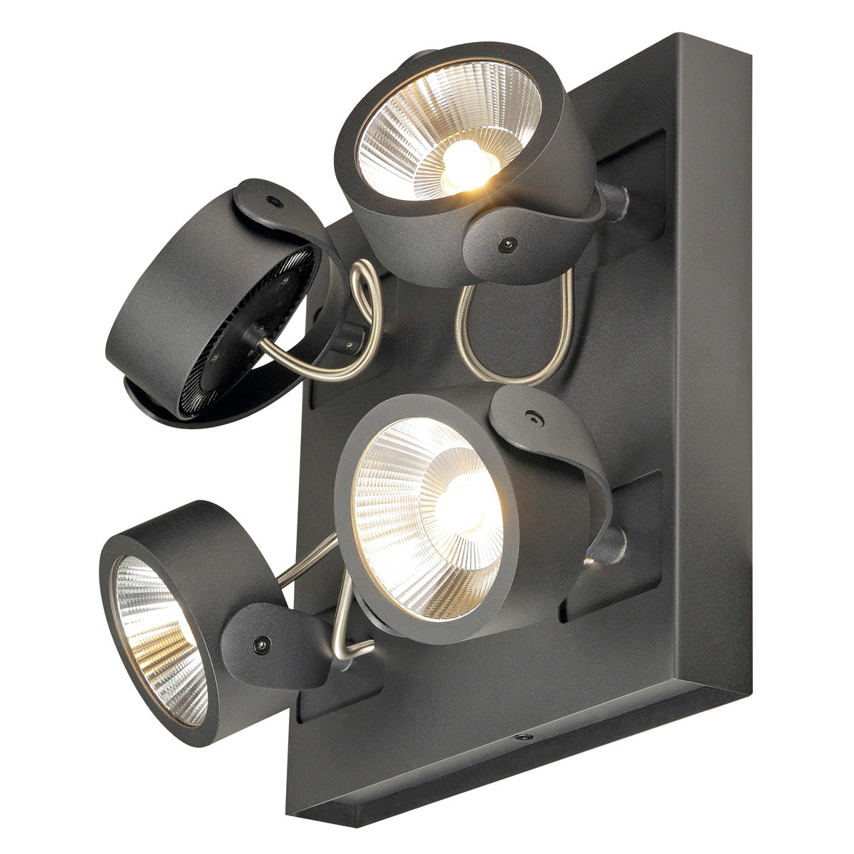 SLV KALU LED 4 Wand- und Deckenleuchte, square, schwarz, 3000K, 24°