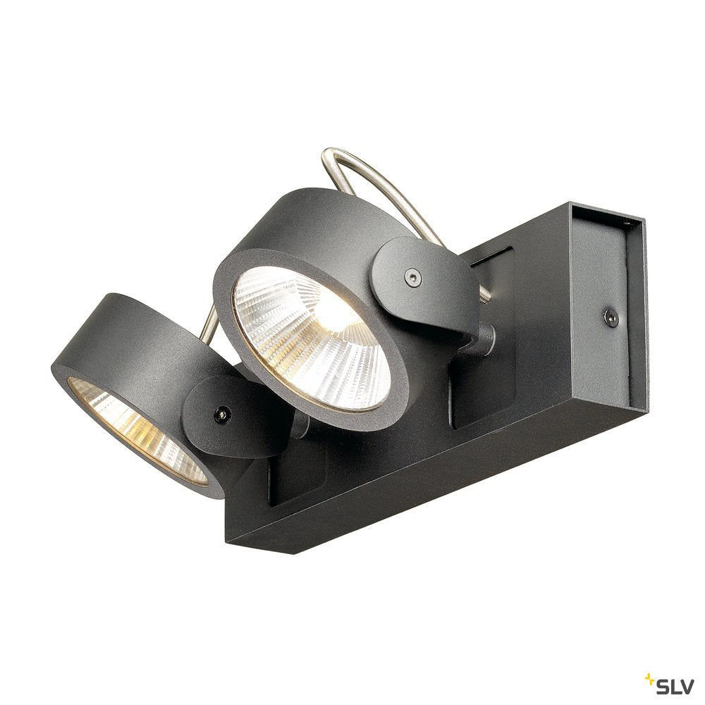 SLV KALU LED 2 Wand- und Deckenleuchte, schwarz, 3000K, 60°