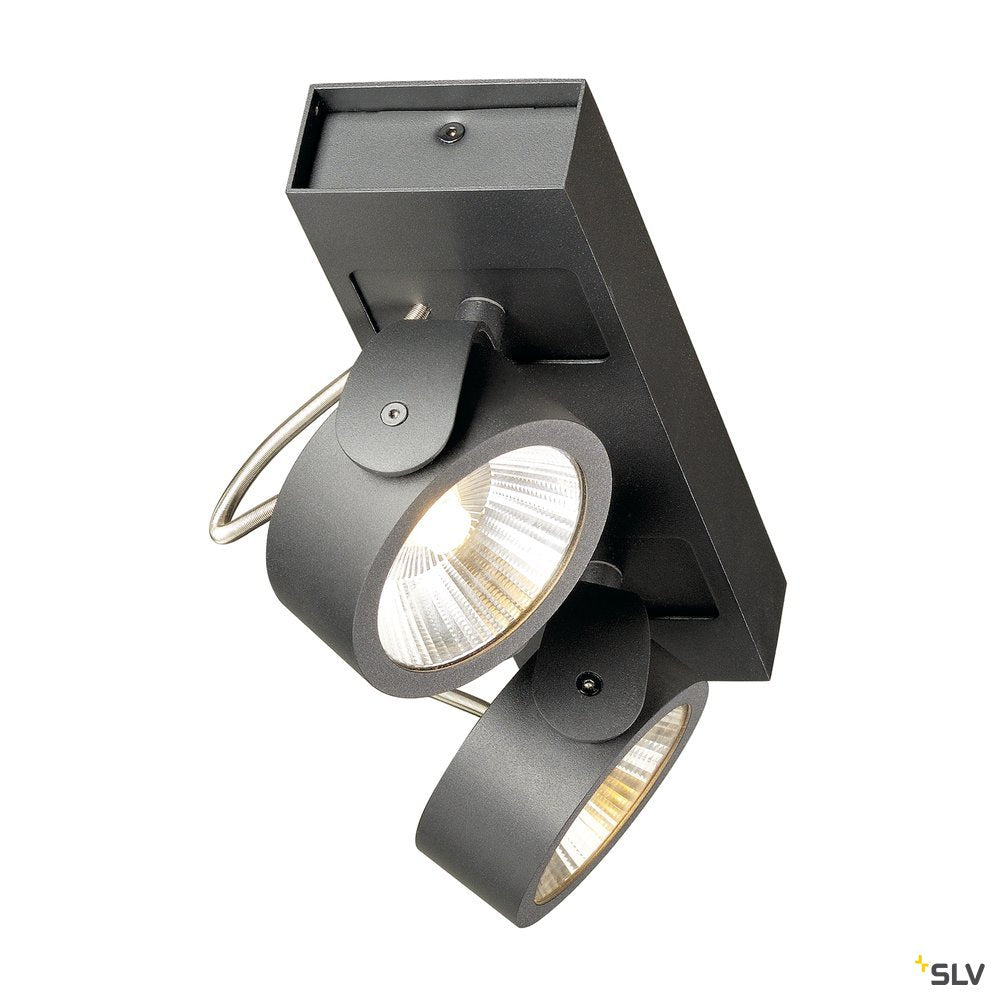 SLV KALU LED 2 Wand- und Deckenleuchte, schwarz, 3000K, 60°