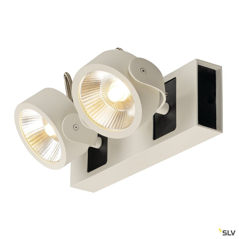 SLV KALU LED 2 Wand- und Deckenleuchte, weiss/schwarz, 3000K, 60°