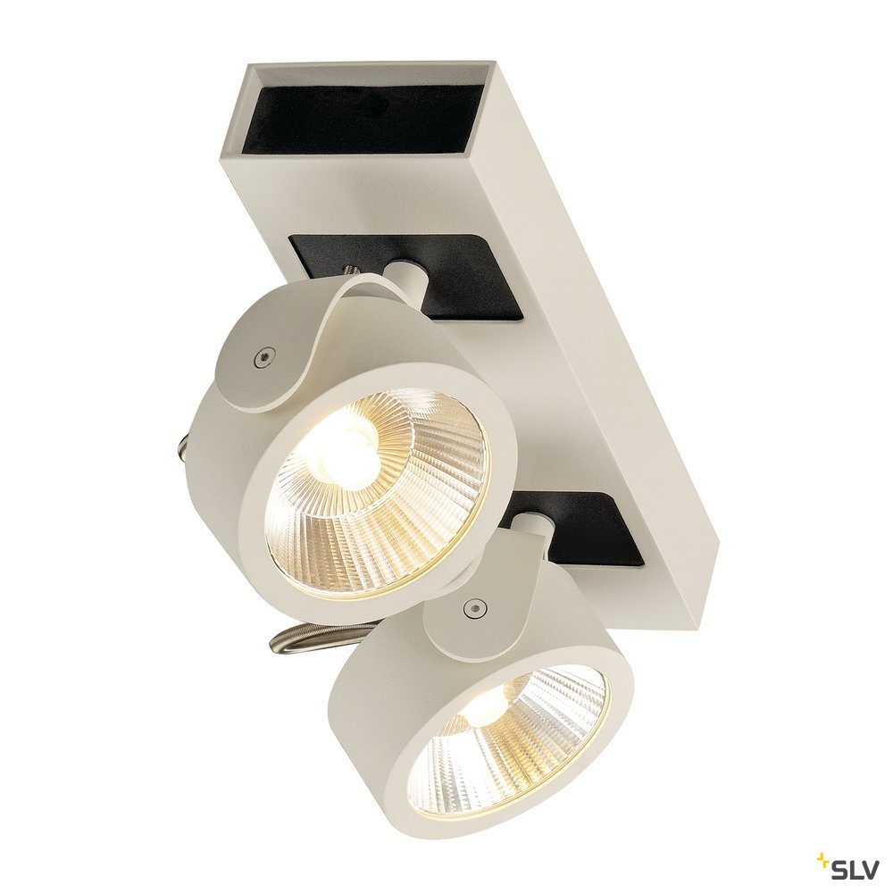 SLV KALU LED 2 Wand- und Deckenleuchte, weiss/schwarz, 3000K, 60°