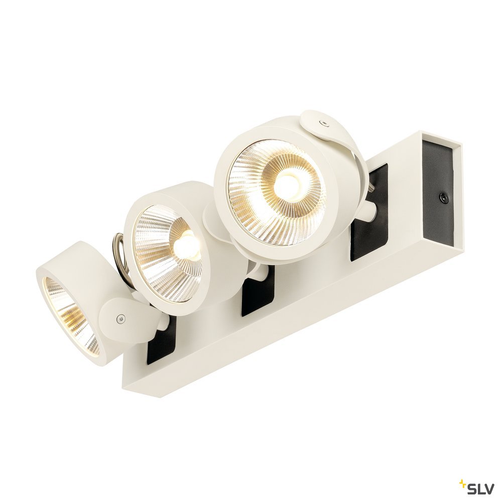 SLV KALU LED 3 Wand- und Deckenleuchte, weiss/schwarz, 3000K, 60°