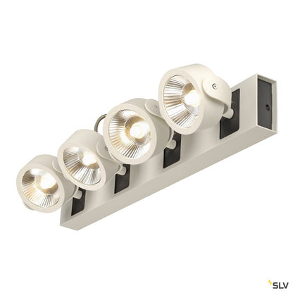 SLV KALU LED 4 Wand- und Deckenleuchte, weiss/schwarz, 3000K, 60°