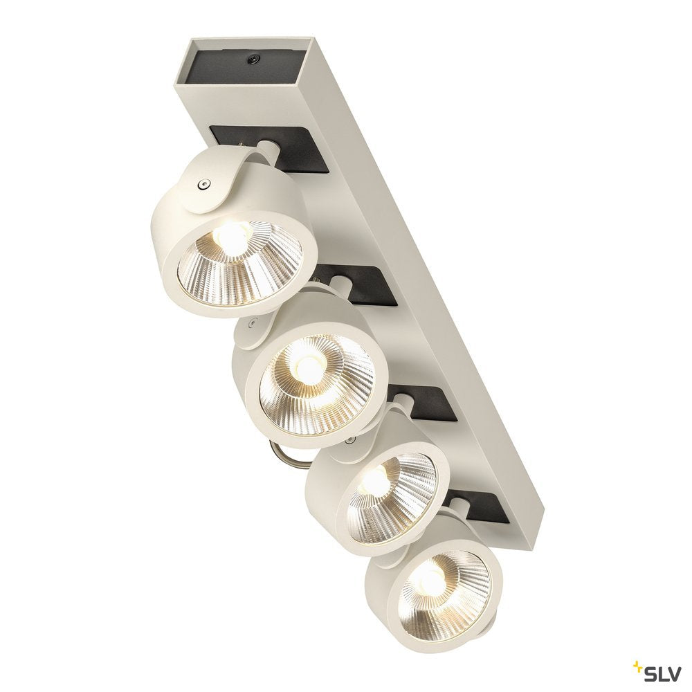SLV KALU LED 4 Wand- und Deckenleuchte, weiss/schwarz, 3000K, 60°