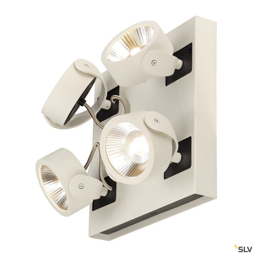 SLV KALU LED 4 Wand- und Deckenleuchte, square, weiss/schwarz, 3000K, 60°