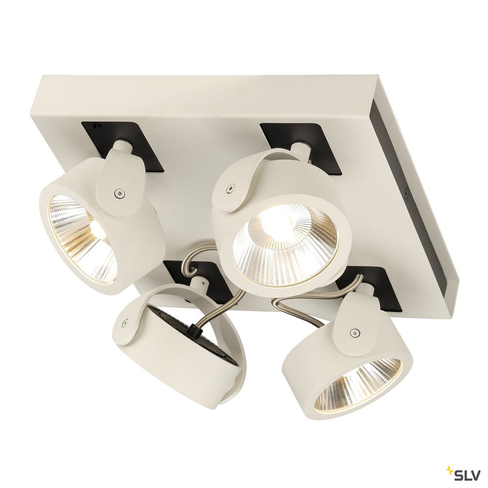 SLV KALU LED 4 Wand- und Deckenleuchte, square, weiss/schwarz, 3000K, 60°