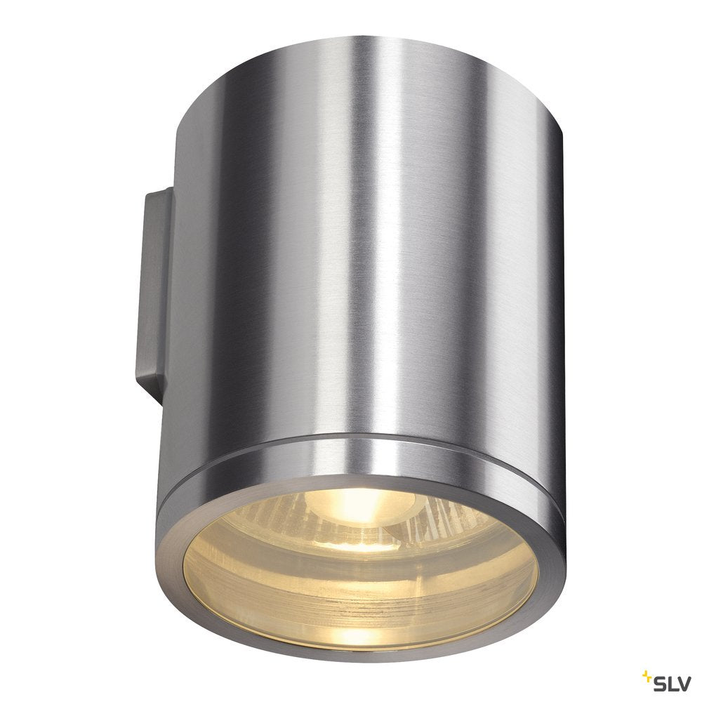 SLV ROX WALL OUT, QPAR11, Outdoor Wandleuchte, alu gebürstet, max. 50W, IP44