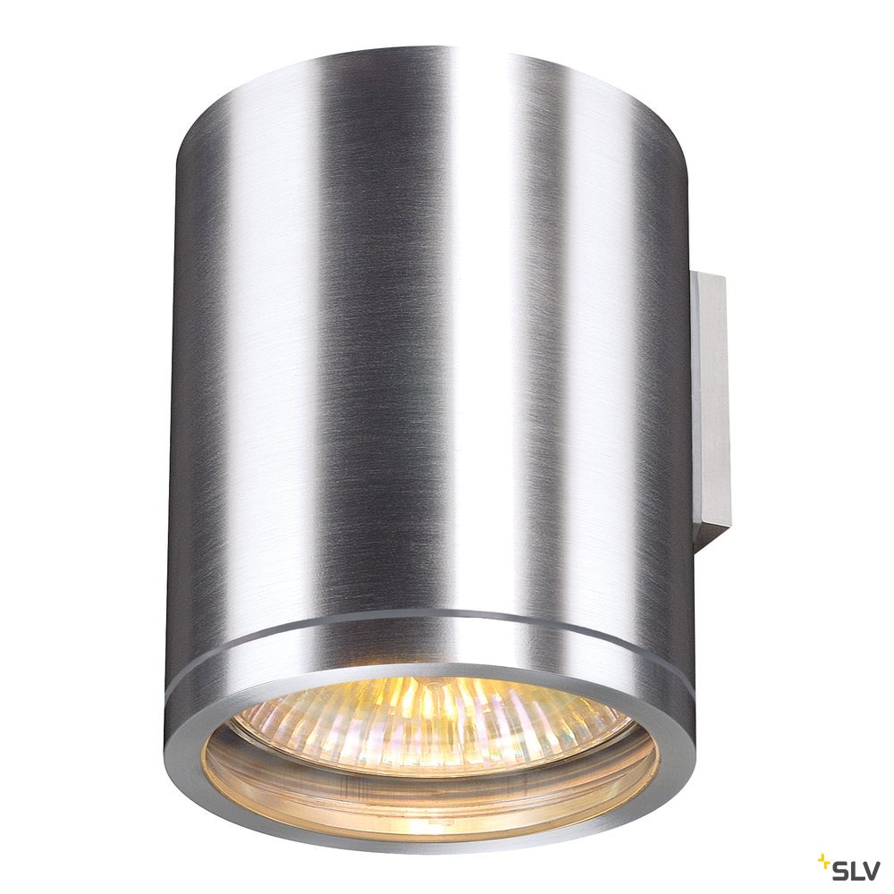 SLV ROX WALL OUT, QPAR11, Outdoor Wandleuchte, alu gebürstet, max. 50W, IP44
