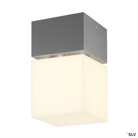 SLV SQUARE CEILING, E27, Outdoor Deckenleuchte, alu gebürstet, max. 20W, IP44