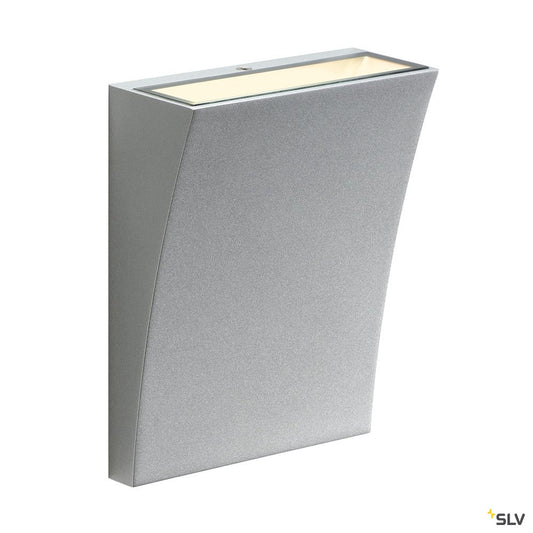 SLV DELWA WIDE LED Outdoor Wandleuchte, 3000K, 100°, silerbgrau, IP44