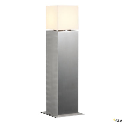 SLV SQUARE POLE 60, E27, Outdoor Stehleuchte, alu gebürstet, max. 20W, IP44
