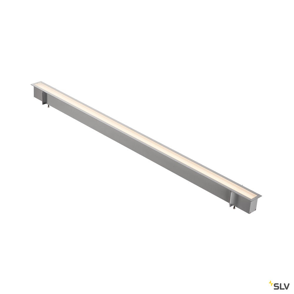 SLV ANINDA LED Wand- und Deckeneinbauleuchte, lang, silbergrau, 3000K, 90°