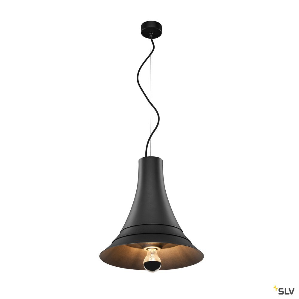 SLV BATO 35 PD, Indoor Pendelleuchte, schwarz, E27, max. 60W
