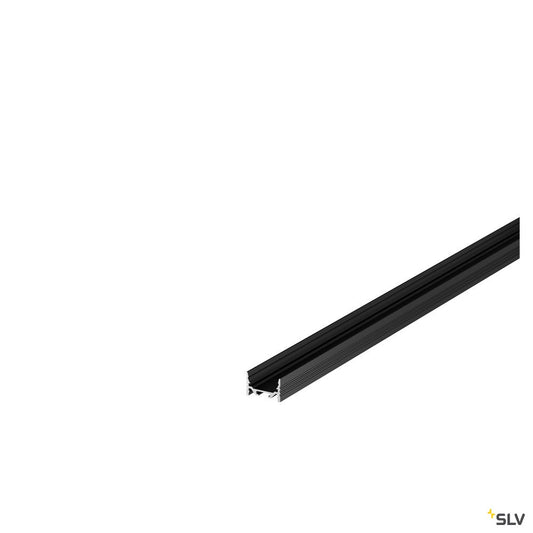 SLV GRAZIA 20 LED Aufbauprofil, flach, gerillt, 1m, schwarz