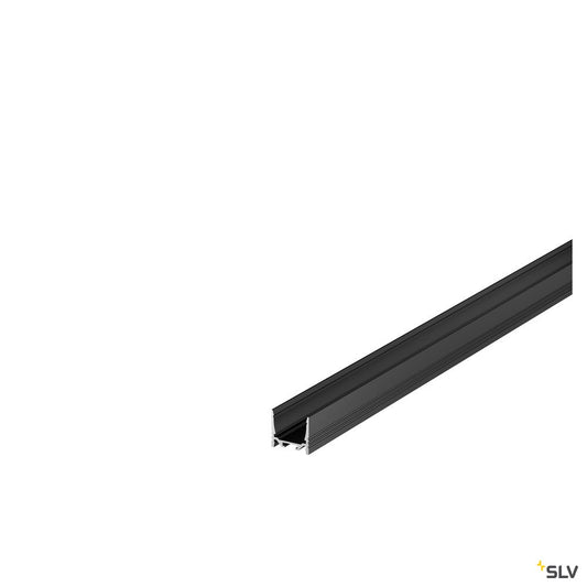 SLV GRAZIA 20 LED Aufbauprofil, standard, gerillt, 1m, schwarz
