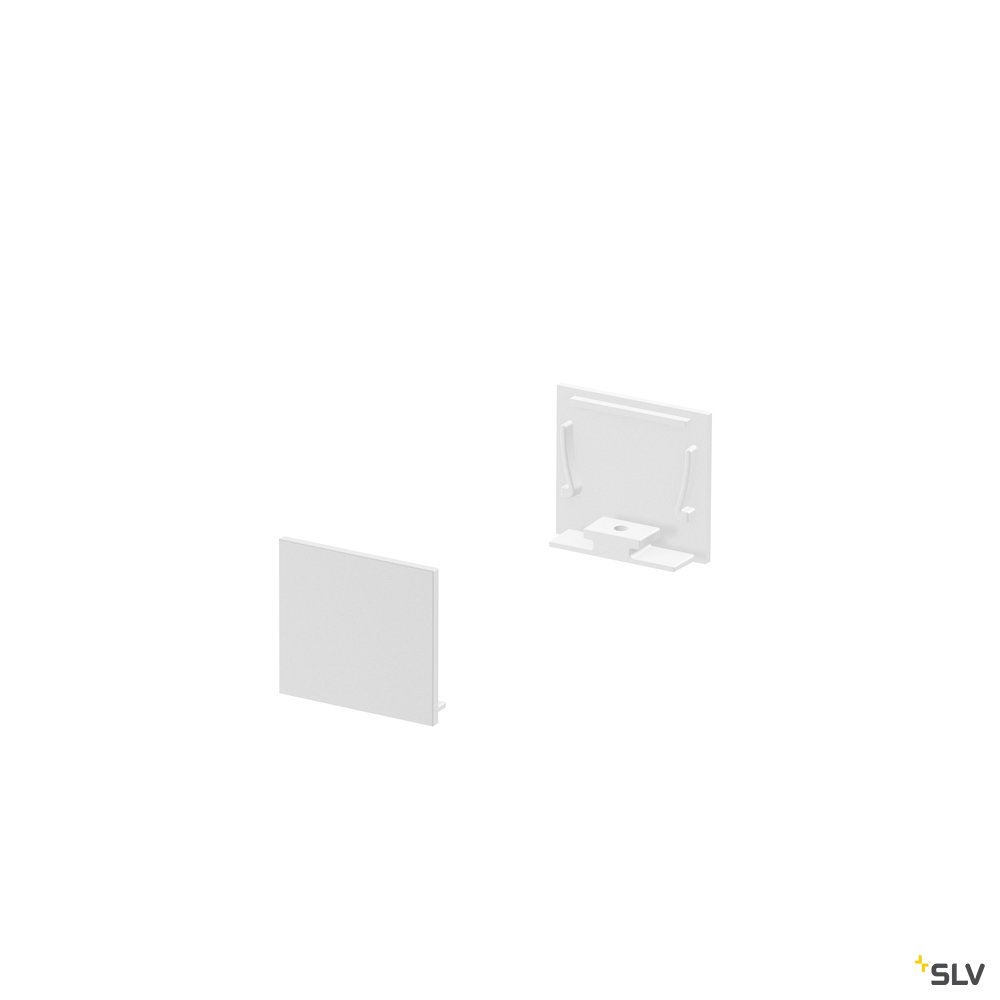 SLV GRAZIA 20 Endkappe für GRAZIA Aufbauprofil standard, 2 Stk., flache Ausführung, weiss