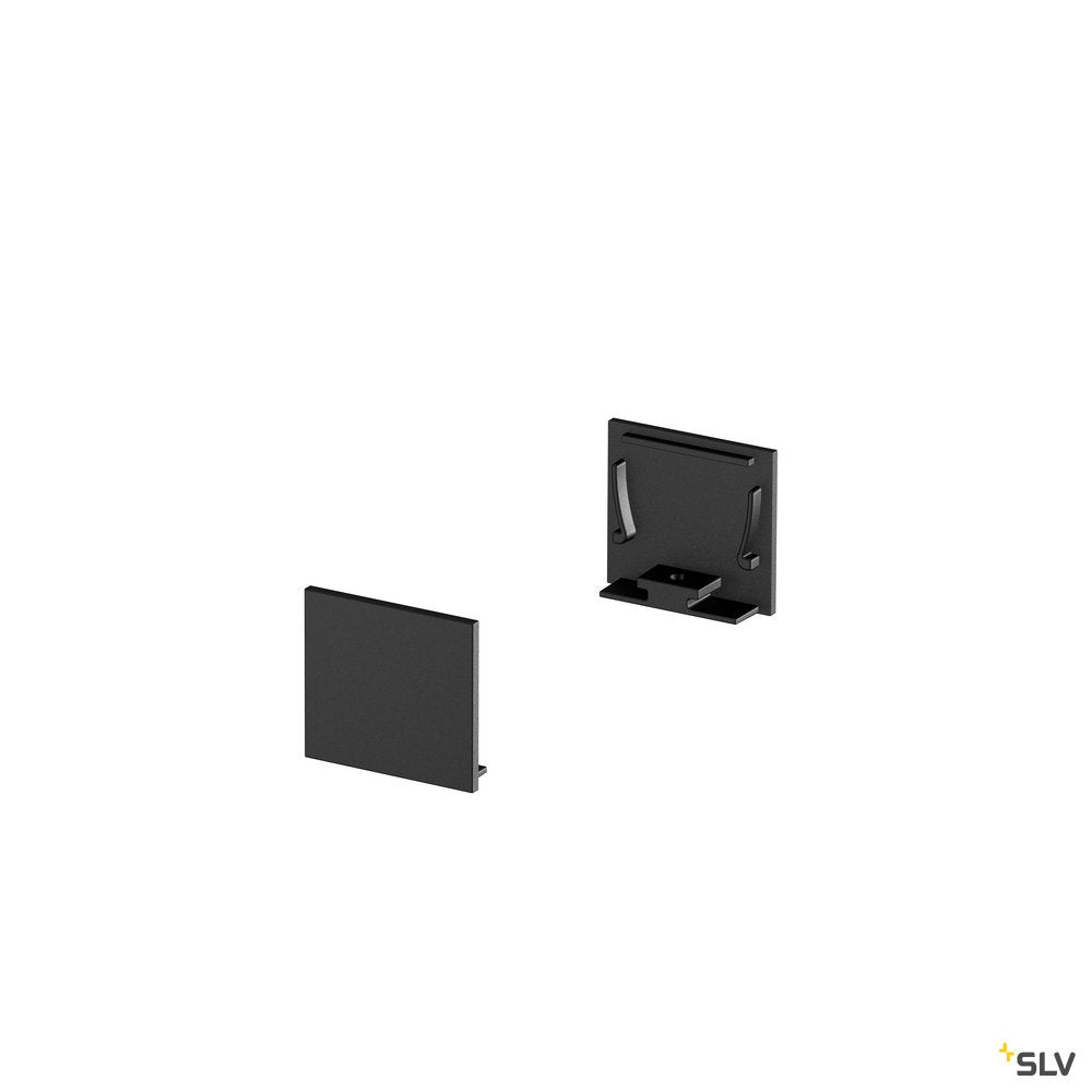 SLV GRAZIA 20 Endkappe für GRAZIA Aufbauprofil standard, 2 Stk., flache Ausführung, schwarz