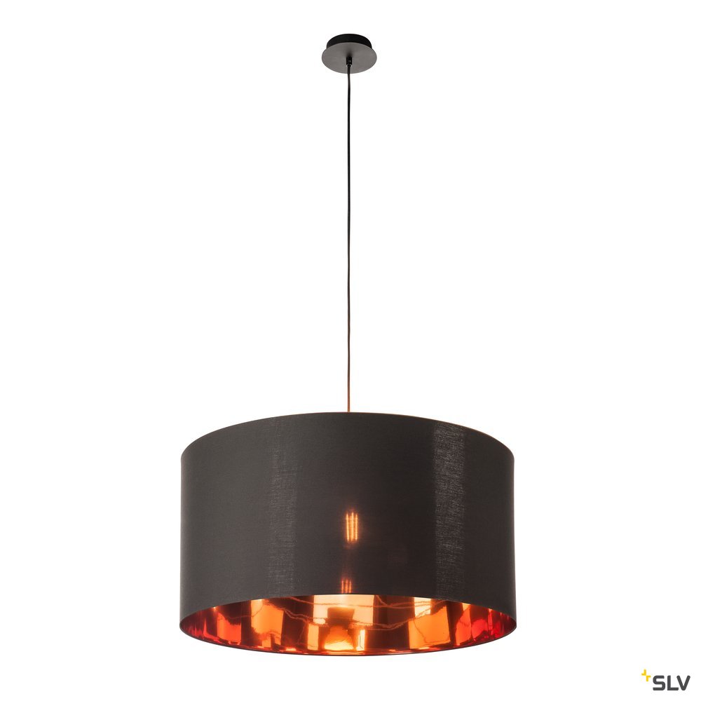SLV FENDA Leuchtenschirm, schwarz/kupfer, Ø70cm