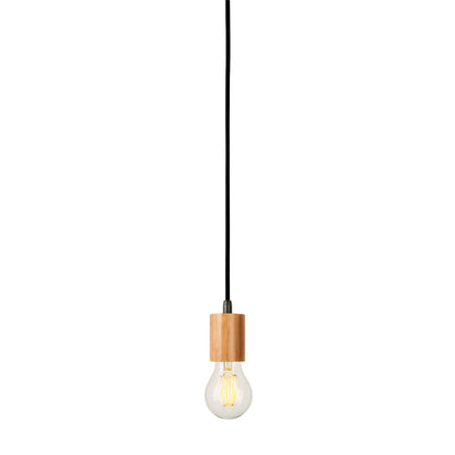 SLV FITU E27 Pendelleuchte, Bambus hell, 5m Kabel mit offenem Kabelende, max. 60W