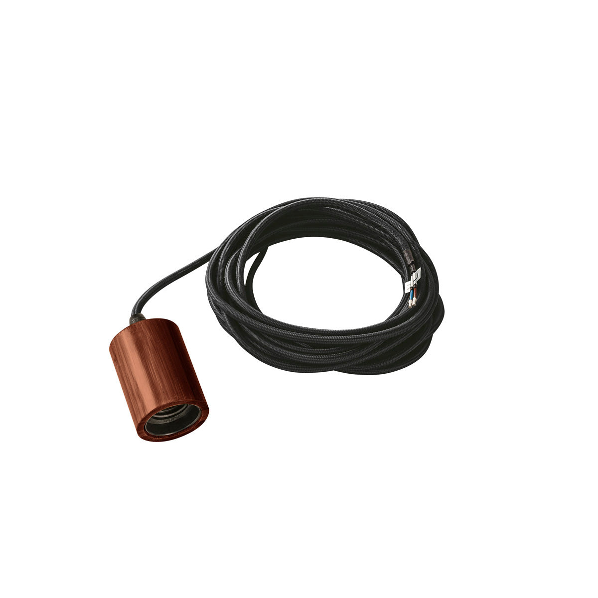 SLV FITU E27 Pendelleuchte, Bambus dunkel, 5m Kabel mit offenem Kabelend, max. 60W