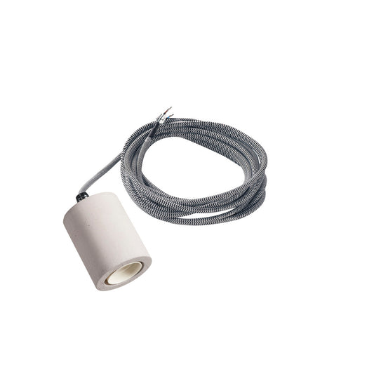SLV FITU E27 Pendelleuchte, Beton, 5m Kabel mit offenem Kabelend, max. 60W