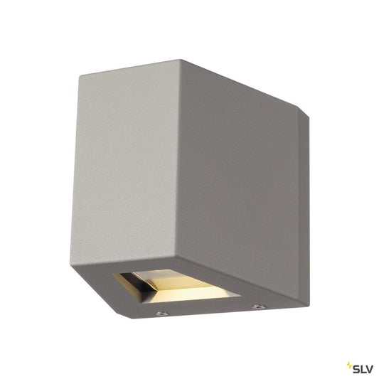 SLV OUT BEAM QT-DE12 Outdoor Wandleuchte, Beam/Flood , silbergrau, max. 80W, IP44