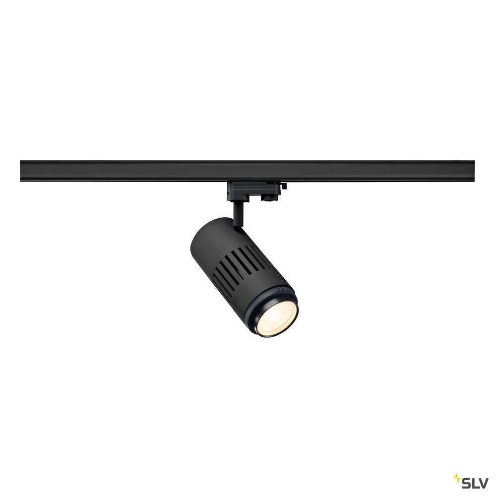 SLV STRUCTEC LED Zooming Lens Strahler für 3Phasen Hochvolt-Stromschiene, 3000K, schwarz, 20-60°, inkl. 3 Phasen-Adapter